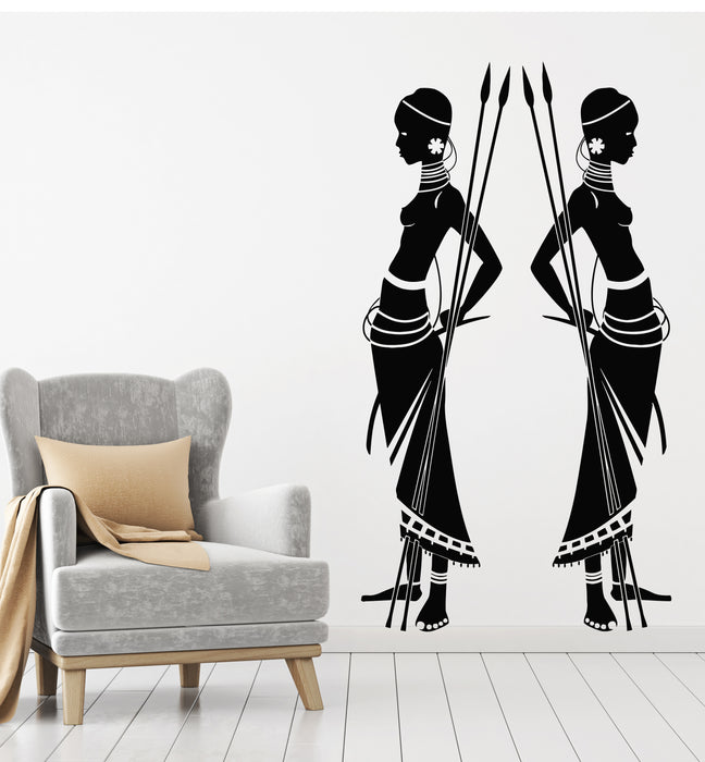 Vinyl Wall Decal African Women Ethnic Motives Afro Style Stickers Mural (g5565)
