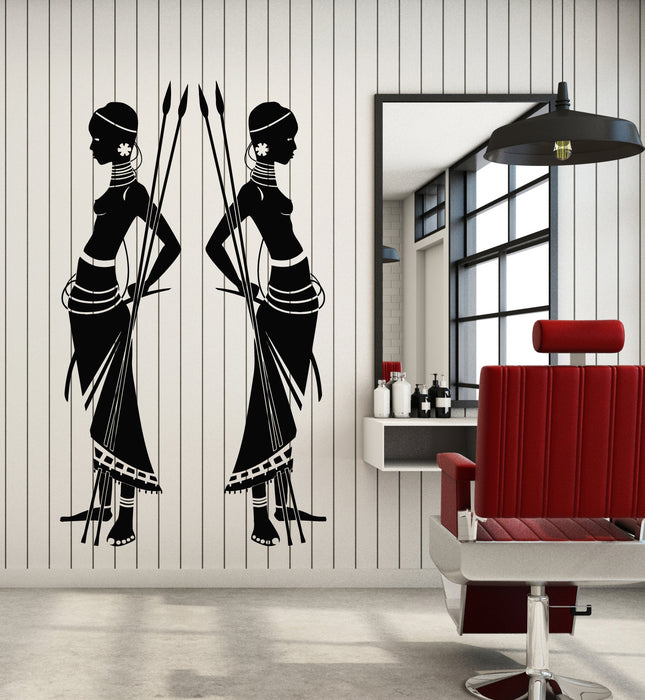 Vinyl Wall Decal African Women Ethnic Motives Afro Style Stickers Mural (g5565)