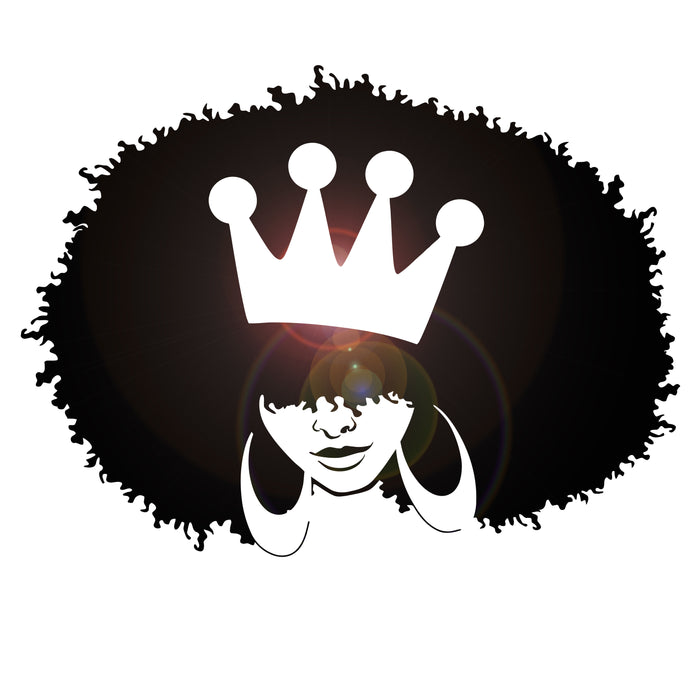 Vinyl Wall Decal African Hairstyle Girl Woman Queen Crown Stickers (3362ig)