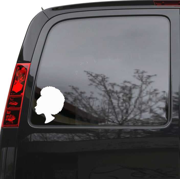 Auto Car Sticker Decal Black Lady Afro Hairstyle Woman Truck Laptop Window 5" by 6.2" Unique Gift ig4437c