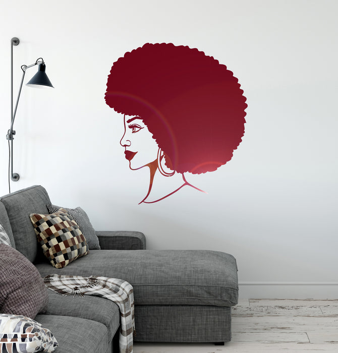 Vinyl Wall Decal Afro Beautiful Lady African Fashion Woman Stickers Mural (ig6270)