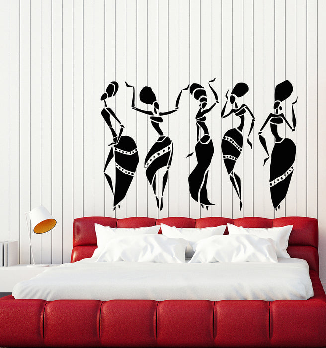 Autocollant mural en vinyle représentant des silhouettes de femmes africaines, décoration tribale, autocollants muraux (g7942)