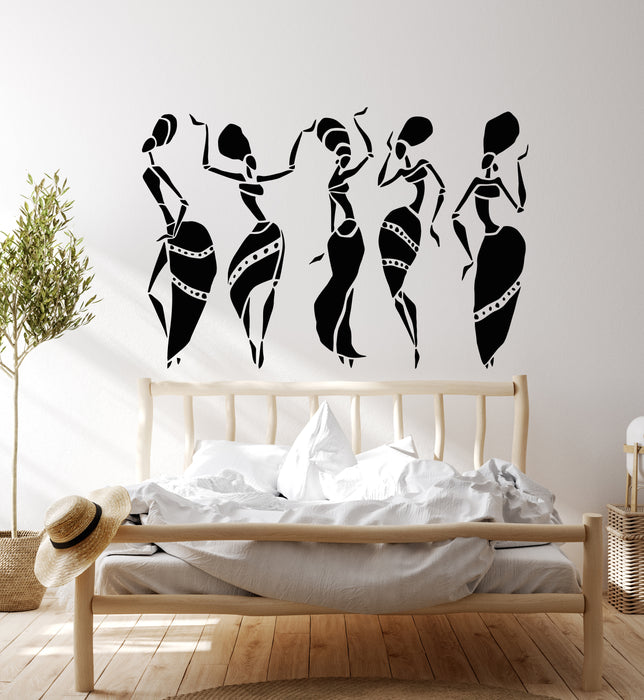Vinyl Wall Decal Figures of African Women Silhouette Tribal Decor Stickers Mural (g7942)