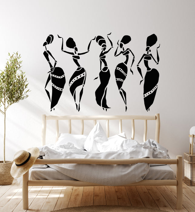 Autocollant mural en vinyle représentant des silhouettes de femmes africaines, décoration tribale, autocollants muraux (g7942)