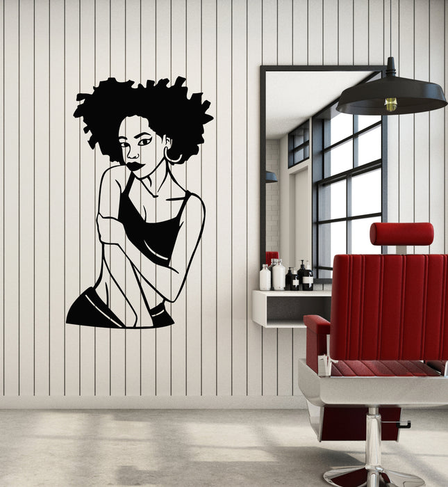 Vinyl Wall Decal African Beauty Sexy Black Girl Fashion Model Stickers Mural (g3748)