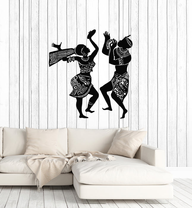 Vinyl Wall Decal Dancing Africa Native Ethnic Style African Tradition Stickers Mural (g4124)