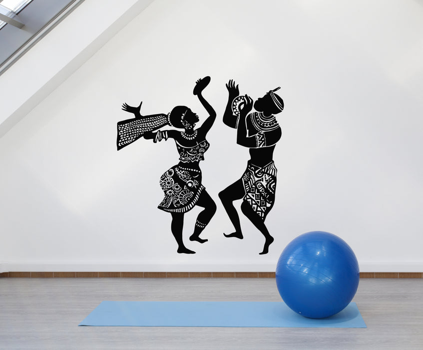 Vinyl Wall Decal Dancing Africa Native Ethnic Style African Tradition Stickers Mural (g4124)