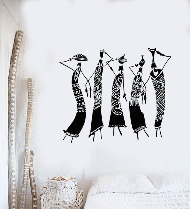 Vinyl Wall Decal Tribal African Women Jugs Dress Ethnic Style Stickers Mural (g3660)