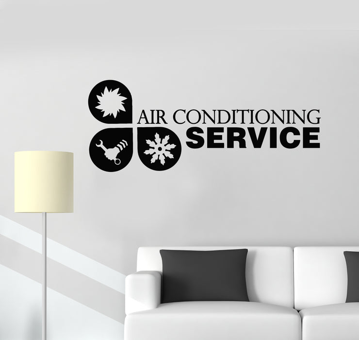 Vinyl Wall Decal Air Conditioning Frosty Hot  Service Decor Stickers Mural (g6684)