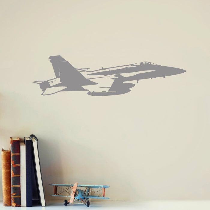 Vinyl Wall Decal Fighter Jet Aircraft Military Aviation Boy Room Stickers Unique Gift (ig4247)