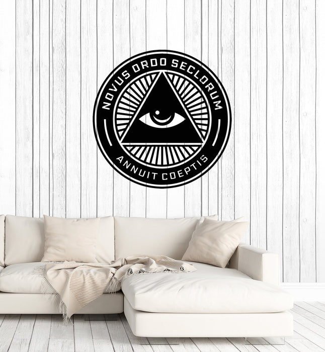 Vinyl Wall Decal All Seeing Eye Pyramid Mason Masonic Art Decor Stickers Mural (ig5611)