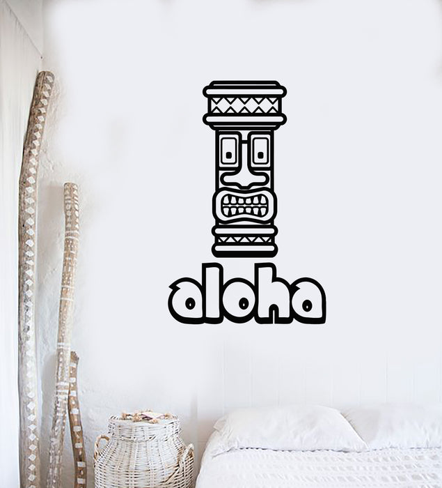 Виниловая наклейка на стену Aloha Tiki Mask Bar Hawaii Home Decor Наклейки для интерьера Mural (ig5693)