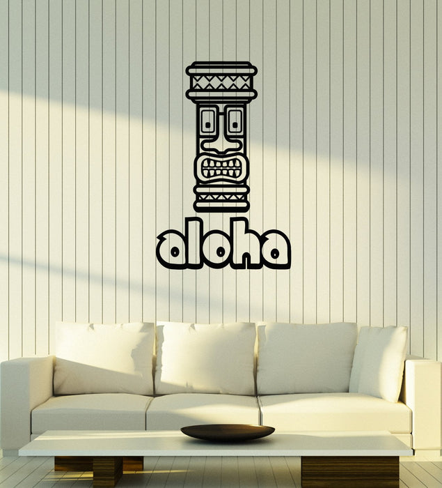 Виниловая наклейка на стену Aloha Tiki Mask Bar Hawaii Home Decor Наклейки для интерьера Mural (ig5693)