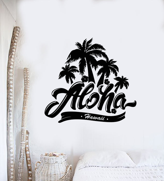 Vinyl Wall Decal Palm Trees Hawaii Aloha Summer Beach Style Stickers Mural (g580)