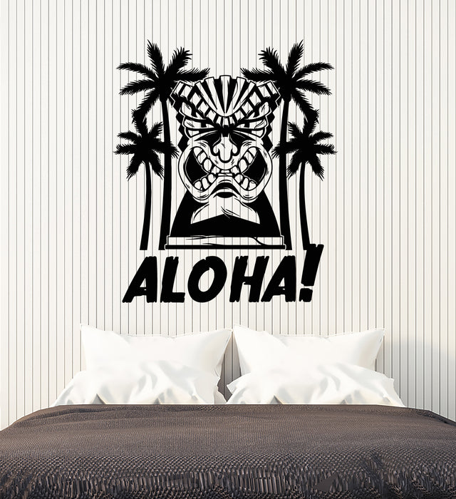 Vinyl Wall Decal Aloha Hawaii Hawaiian Beach Style Tropical Symbol Stickers Mural (g6563)