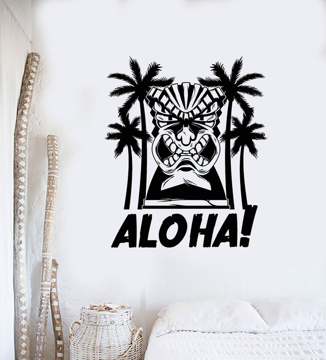 Vinyl Wall Decal Aloha Hawaii Hawaiian Beach Style Tropical Symbol Stickers Mural (g6563)