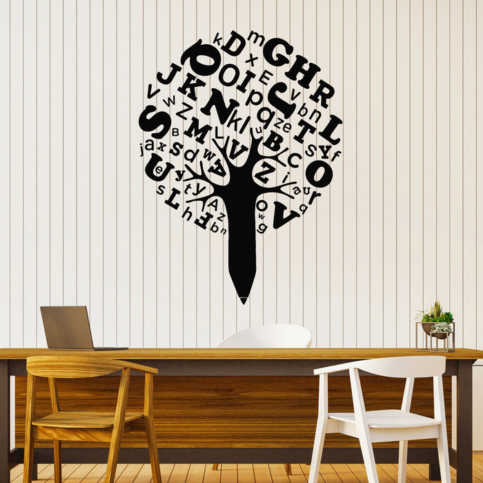 Vinyl Wall Decal Alphabet Tree Branch Education School Studying Stickers Mural (g8236)