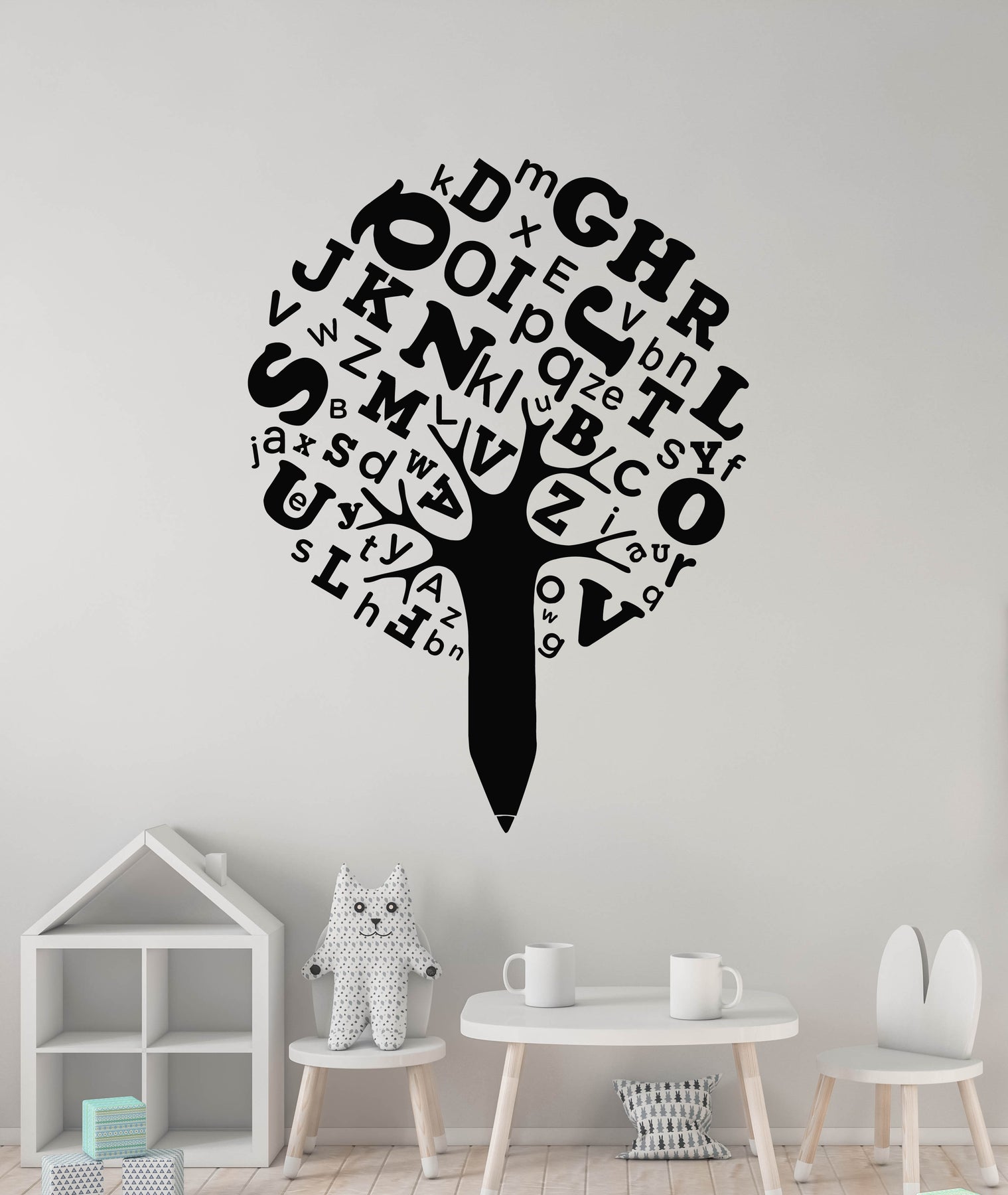 Vinyl Wall Decal Alphabet Tree Branch Education School Studying Sticke —  Wallstickers4you