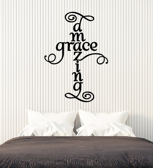 Autocollant mural en vinyle Amazing Grace Mots inspirants Autocollants pour la maison (g2796)