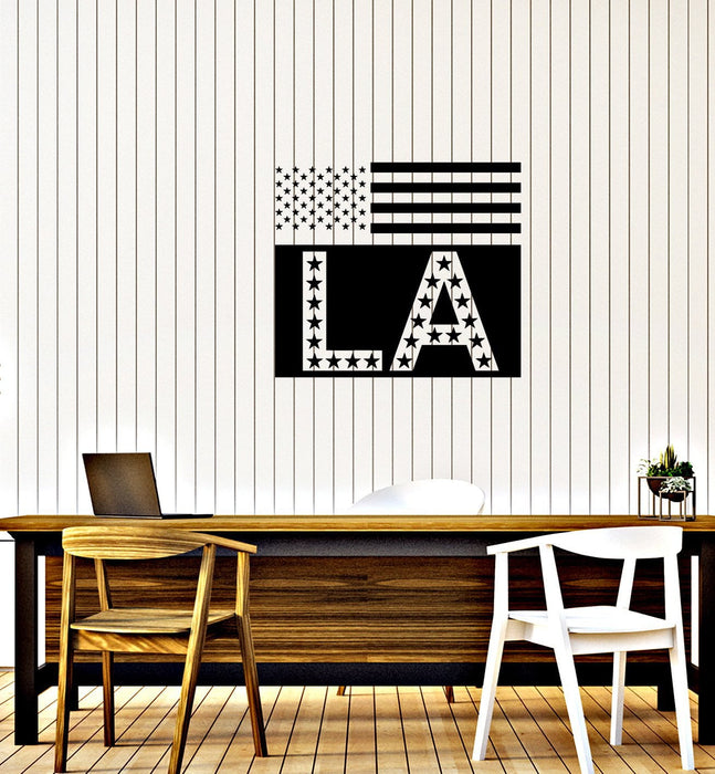 Vinyl Decal Wall Sticker Mural American Flag Los Angeles LA Decor Unique Gift (g109)