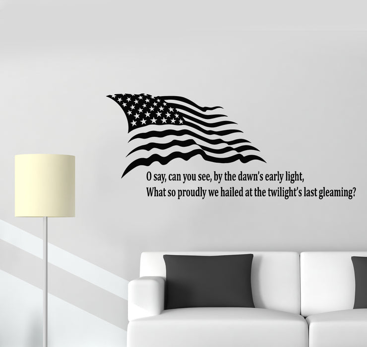 Vinyl Wall Decal Phrase Quote American USA Flag Symbol United States Stickers Mural (g3579)
