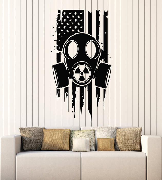 Vinyl Wall Decal Gas Mask Human Radiation Military Biohazard Stickers Mural (g7209)