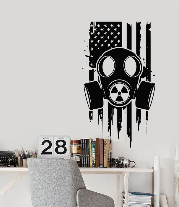 Vinyl Wall Decal Gas Mask Human Radiation Military Biohazard Stickers Mural (g7209)