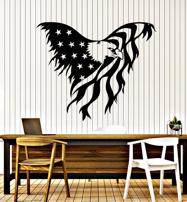 Vinyl Wall Decal Abstract American Flag Symbol Flying Eagle Stickers Mural (g6872)