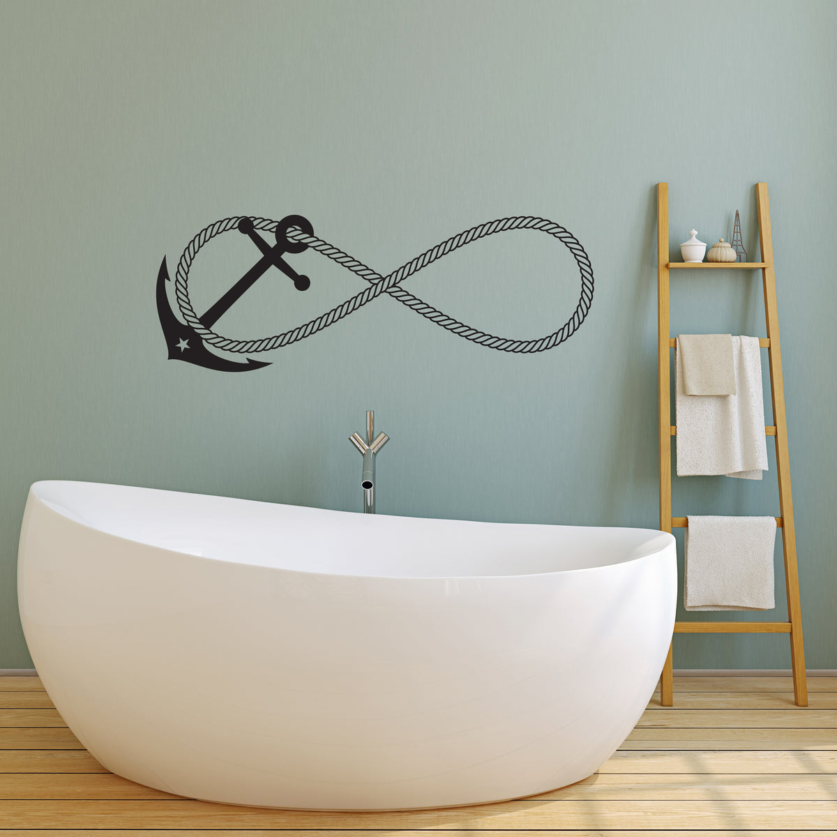Vinyl Wall Decal Anchor Sea Rope Marine Ocean Sailor Beach Style Stick ...