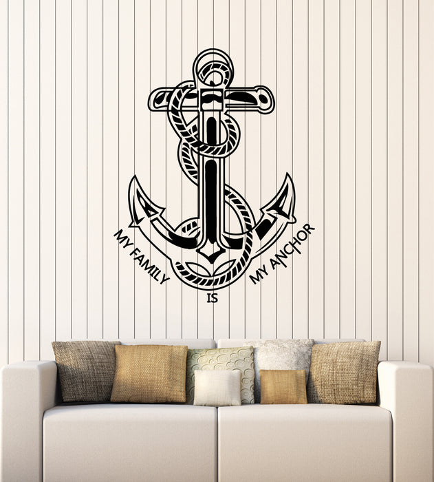 Vinyl Wall Decal Sailing Anchor Rope Sea Nautical Style Stickers Mural (g3290)