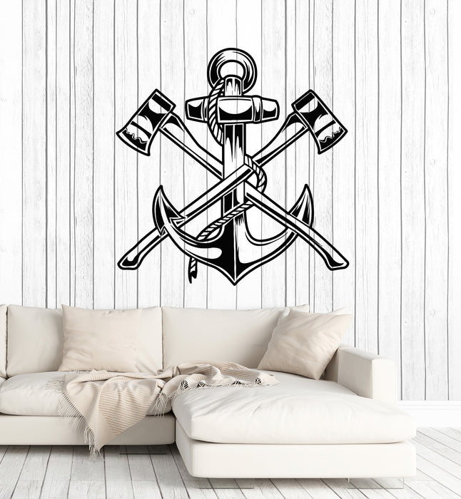 Vinyl Wall Decal Child Room Sea Ocean Anchor Axes Nautical Stickers Mural (g6264)