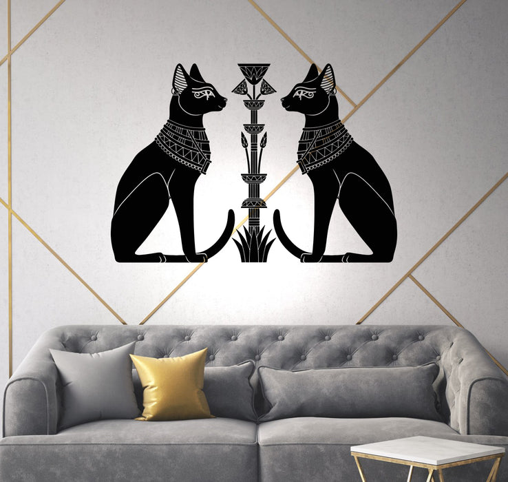 Vinyl Wall Decal Egyptian Cats Bastet Ancient Egypt God Art Stickers Unique Gift (ig4894)