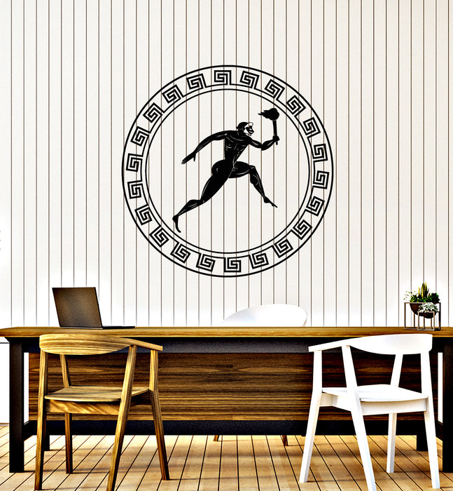 Vinyl Wall Decal Runner From Sparta Torch Greece Olympic Games Stickers Mural (g6825)