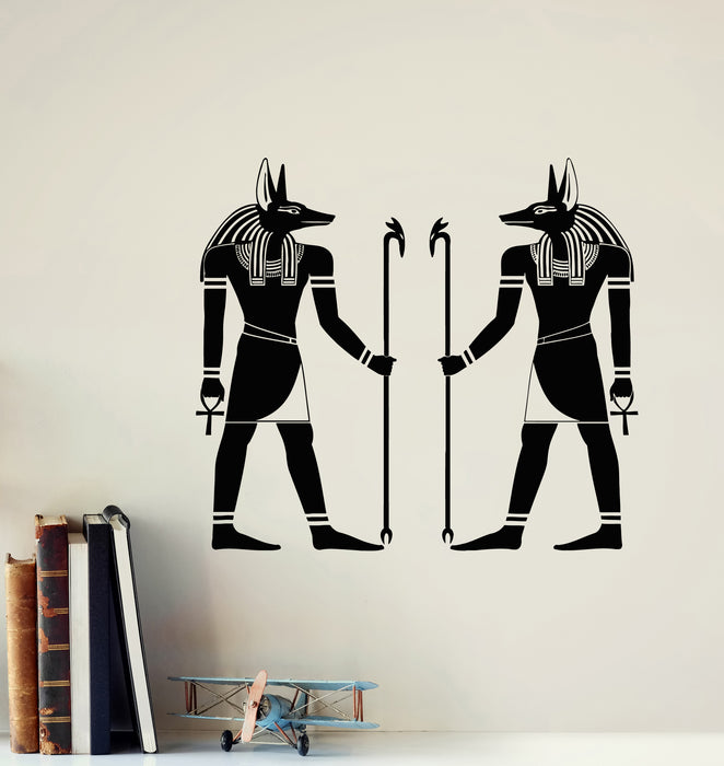 Vinyl Wall Decal Ancient Egypt Interior Egyptian Gods Anubis Stickers Mural (g5636)