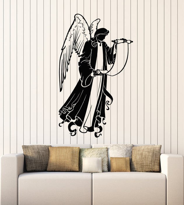 Vinyl Wall Decal Holding Christian Angel Christianity Religious Stickers Mural (g5849)