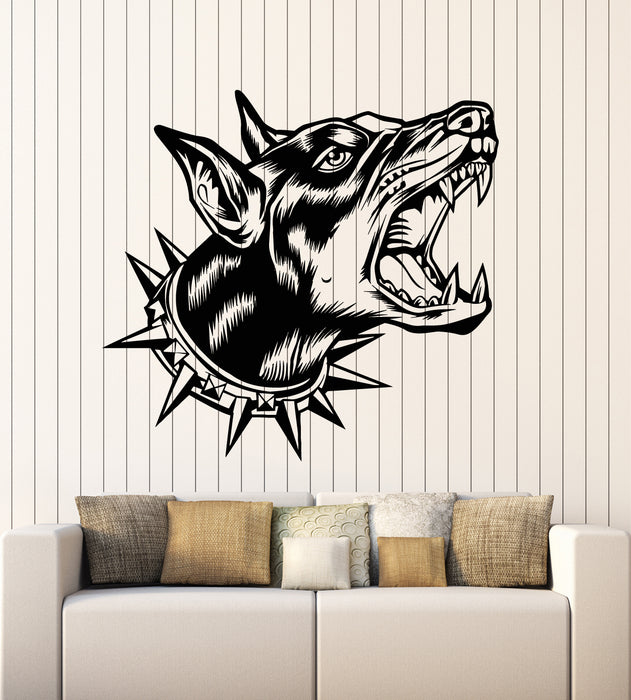 Vinyl Wall Decal Garage Decor Patrol Security Angry Dog Head Stickers Mural (g2415)