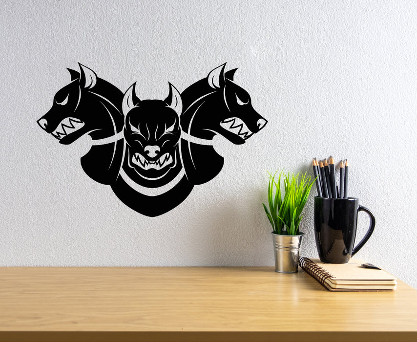 Vinyl Wall Decal Three-headed Cerberus Angry Dog Patrol Garage Decor Stickers Mural (g6803)