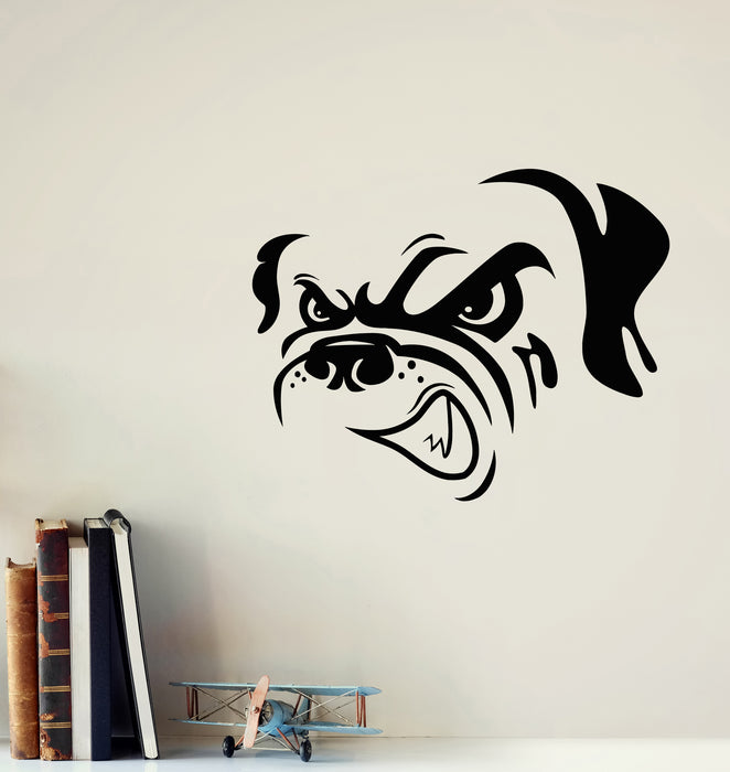 Vinyl Wall Decal Cartoon Angry Dog Head Scary Garage Decor Stickers Mural (g6832)