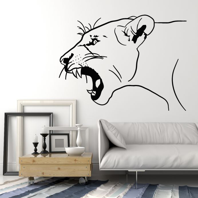 Vinyl Wall Decal Lioness Predator Beast Wild Big Cat Animal Stickers Mural (g1057)