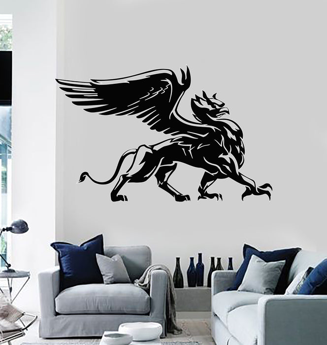 Vinyl Wall Decal Griffin Eagle Lion Wings Fantasy Beast Bird Stickers Mural (g591)