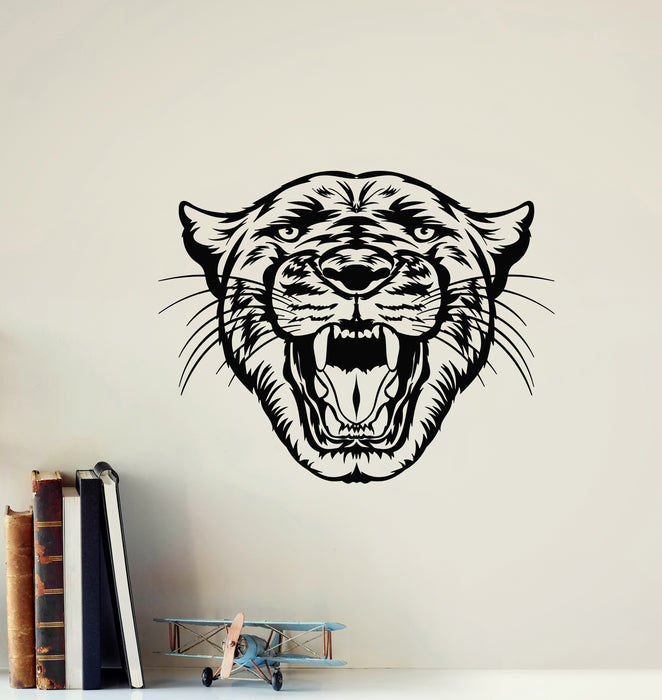 Vinyl Wall Decal Angry Wild Animal Head Big Cat Tribal Art Stickers Mural (g5739)