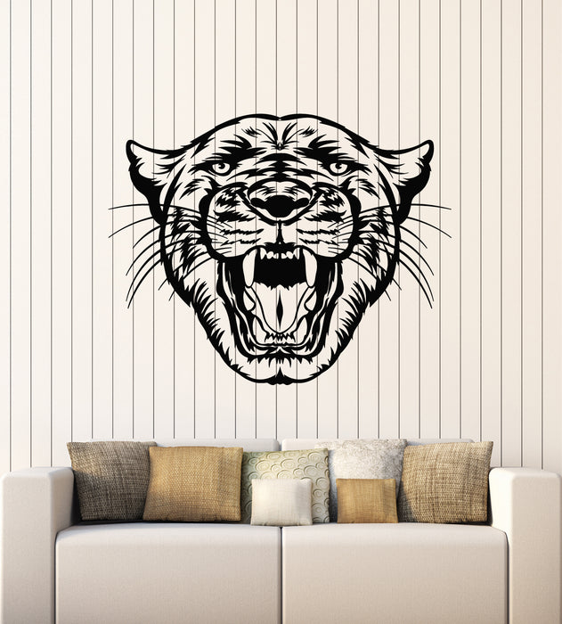 Vinyl Wall Decal Angry Wild Animal Head Big Cat Tribal Art Stickers Mural (g5739)