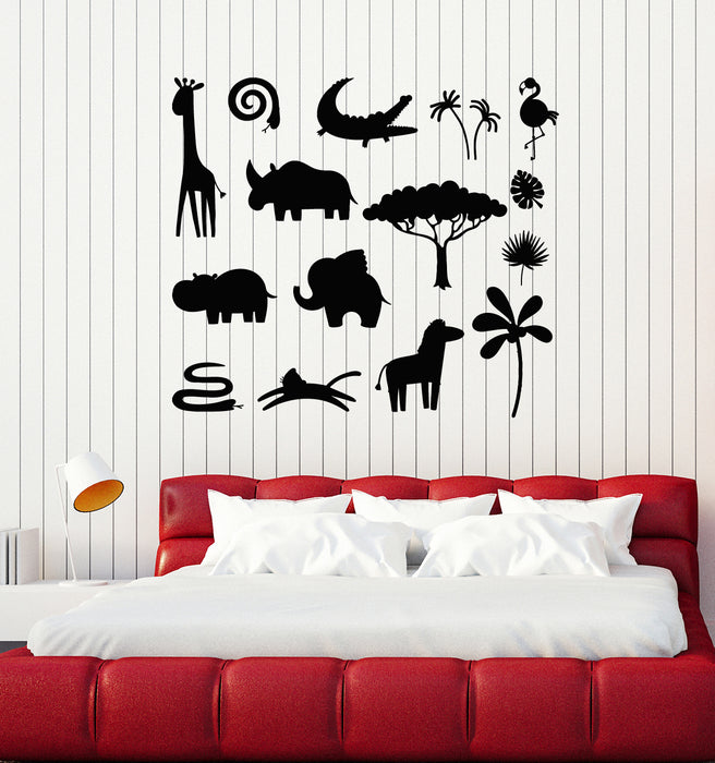 Vinyl Wall Decal African Animals Children's Room Nature Stickers Mural (g1808)