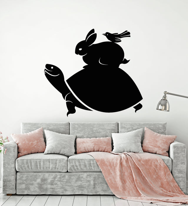 Vinyl Wall Decal Turtle Rabbit Bird Animals Kids Room Stickers Mural (g780)
