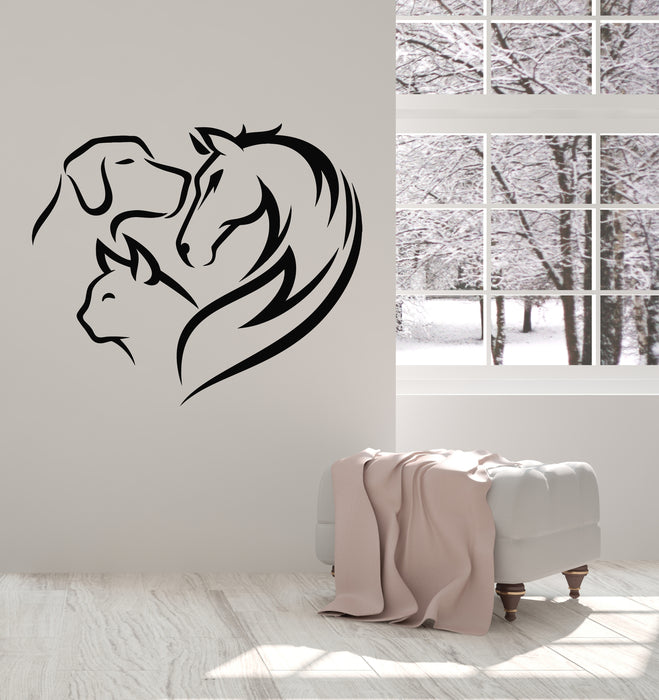Vinyl Wall Decal Veterinary Science Cat Dog Horse Love Pets Stickers Mural (g2993)