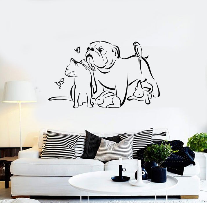 Vinyl Wall Decal Home Animals Cat Dog Pet Shop Nursery Decor Stickers Mural (g3821)