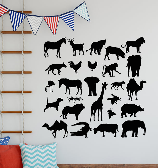 Vinyl Wall Decal Animals Collection Zoo Child Room Nursery Decor Stickers Mural (g5557)