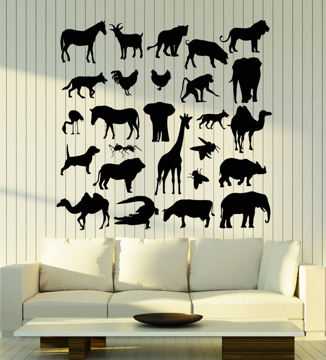 Vinyl Wall Decal Animals Collection Zoo Child Room Nursery Decor Stickers Mural (g5557)