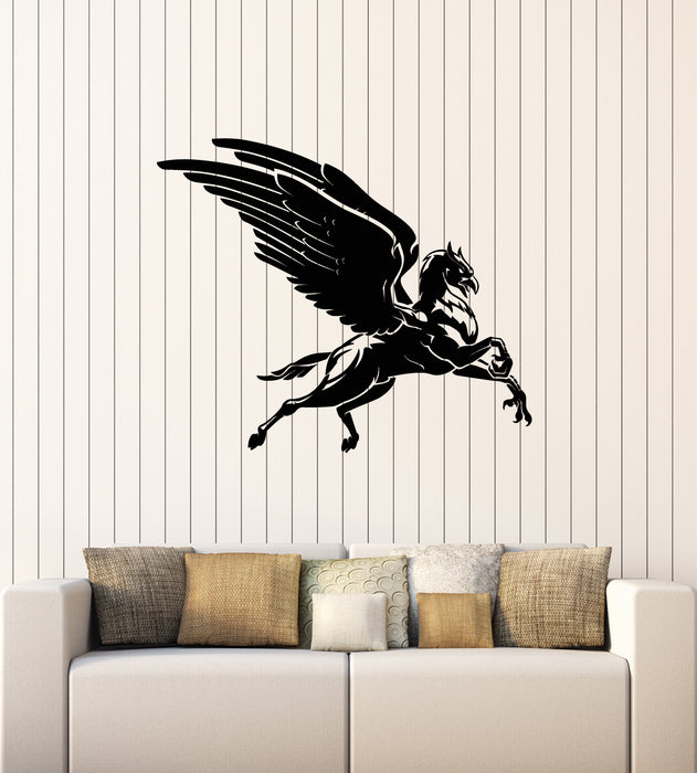 Vinyl Wall Decal Flying Hippogriff Fantasy Beast Half Eagle and Half Horse Stickers Mural (g6230)