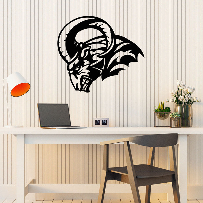Vinyl Wall Decal Capricorn Head Side Angry Aries Horoscope Stickers Mural (g8405)